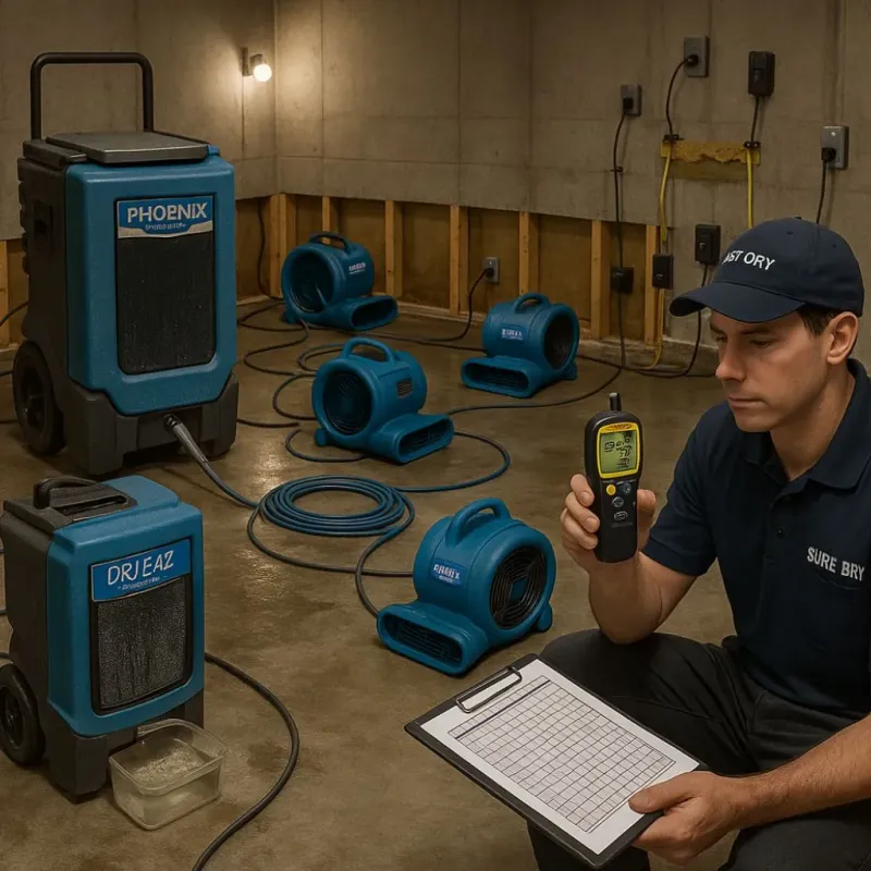 Structural Drying and Dehumidification process in Townsend, MT
